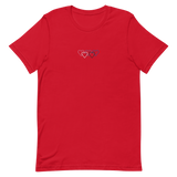 Genderfluid Pride Tee: Interlaced Heart Outlines Embroidered T-Shirt