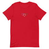 Genderqueer Pride Tee: Interlaced Heart Outlines Embroidered T-Shirt