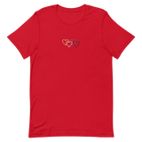 Nonbinary Pride Tee: Interlaced Heart Outlines Embroidered T-Shirt