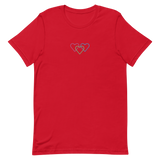 Polysexual Pride Tee: Interlaced Heart Outlines Embroidered T-Shirt