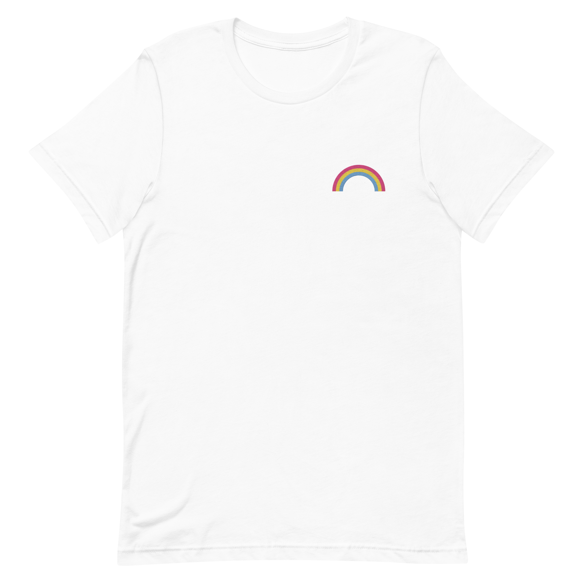 Embroidered Pansexual Rainbow T-Shirt: Pride Flag LGBTQ+ Design