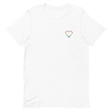 Gilbert Baker Pride Heart T-Shirt: Embroidered Pride Tee